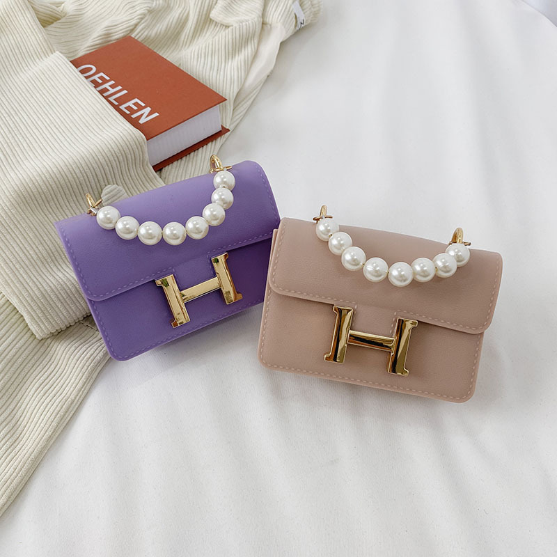 2021 Summer new H-buckle PVC jelly bag, flight attendant bag, Kangkang bag, fashionable single-shoulder crossbody pearl small square bag for women details Picture
