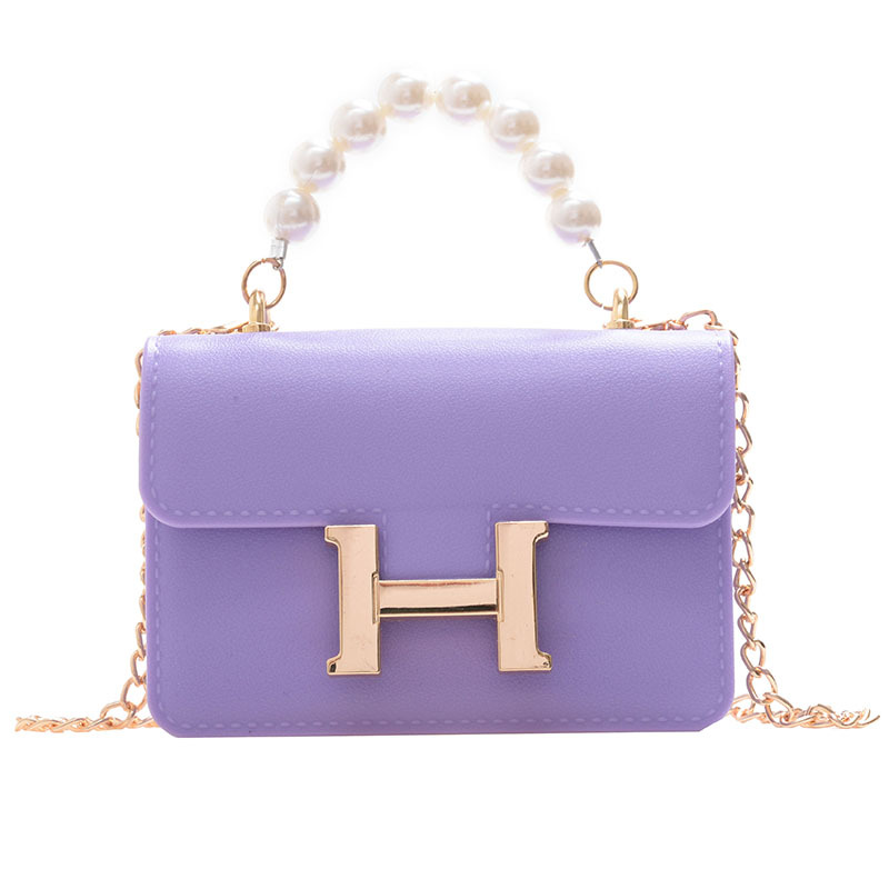 2021 Summer new H-buckle PVC jelly bag, flight attendant bag, Kangkang bag, fashionable single-shoulder crossbody pearl small square bag for women Item Picture