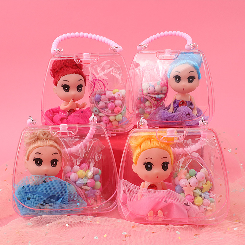 | handbags suit children educational beaded handmade DIY toy girl doll material bags wholesale