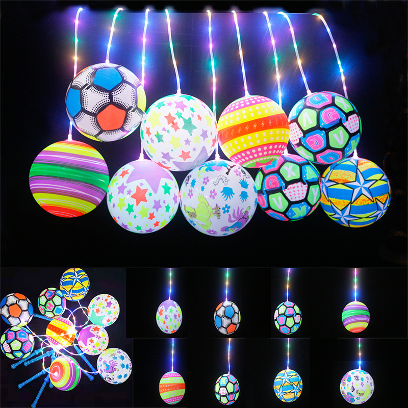 Glow swinging ball fitness exercise children's glow toys hand-held colorful flash bounce ball stand hot