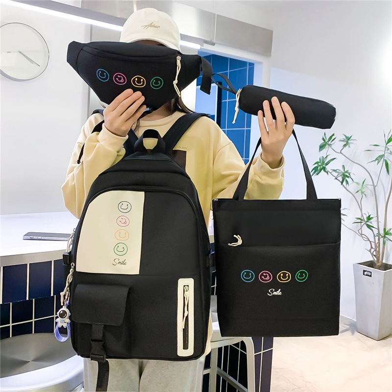 Mochilas de escuela para niñas de cuatro piezas mochilas para estudiantes de primaria estudiantes de secundaria estudiantes de secundaria de tercer a sexto grado de gran capacidad campus doble