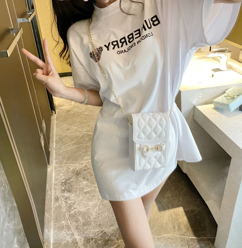 New jelly bag Diamond cell phone bag summer fresh bag oblique span bag pvc travel concave shape bag