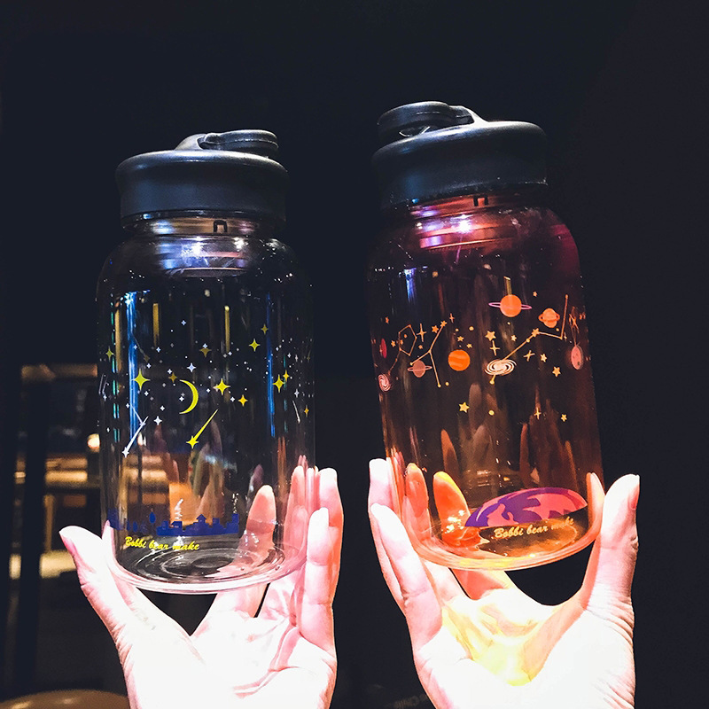 Gradient starry glass For boys and girls portable creative simple home high borosilicate glass cups can be customized