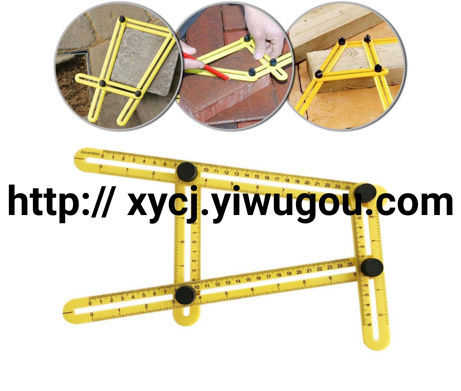 Multi-function measurement abs plastic movable four-fold ruler Multi-angle ruler four-sided ruler four-angle ruler four-fold ruler folding ruler