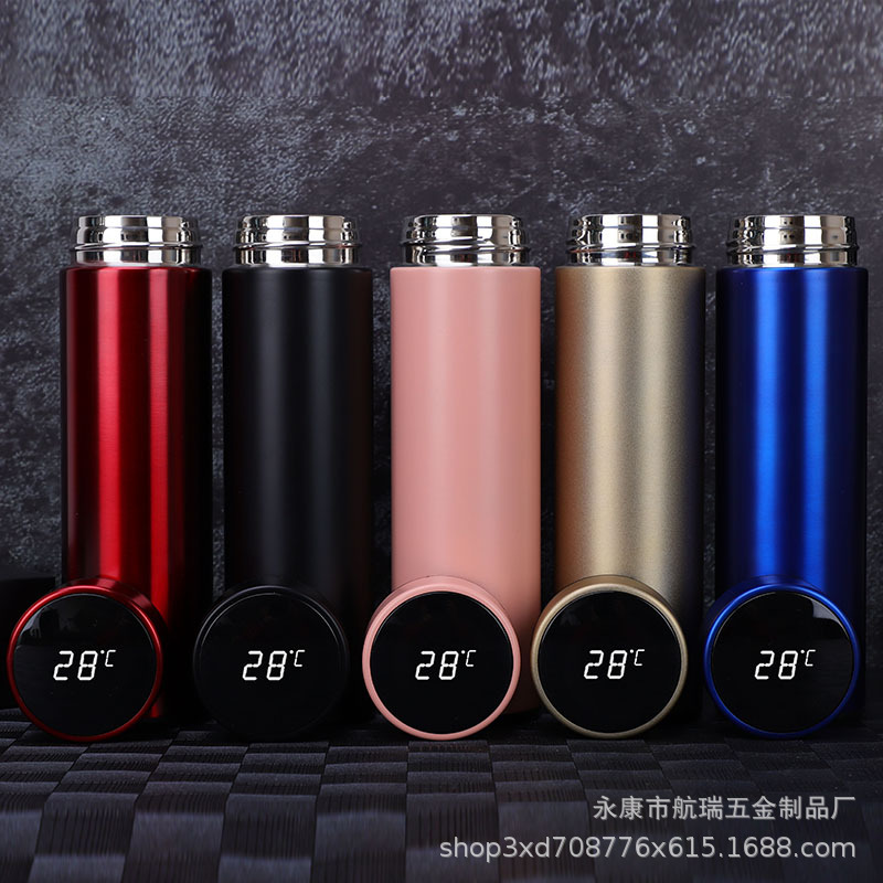 New smart temperature cup 304 stainless steel vacuum cup Business gift measuring warm water L cup wholesale