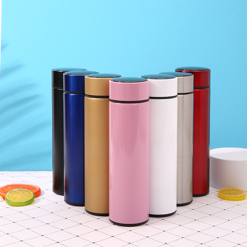 New intelligent temperature measuring stainless steel thermos cup LED touch display temperature water cup creative business lettering gift