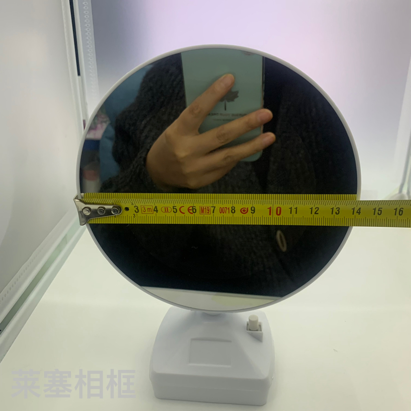 Small round mirror, photo, living room, bedroom, handicrafts, display table with light, makeup mirror, photo frame Specification image