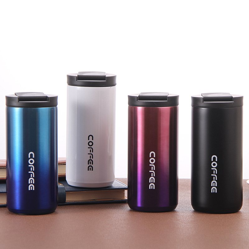 Gradient stainless steel coffee cup double vacuum vacuum cup car portable business gift