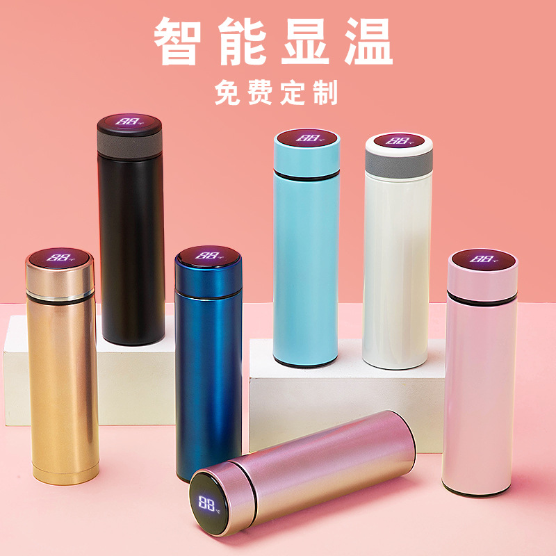 New smart vacuum cup 304 stainless steel business straight body cup Male and female students temperature cup gift custom L