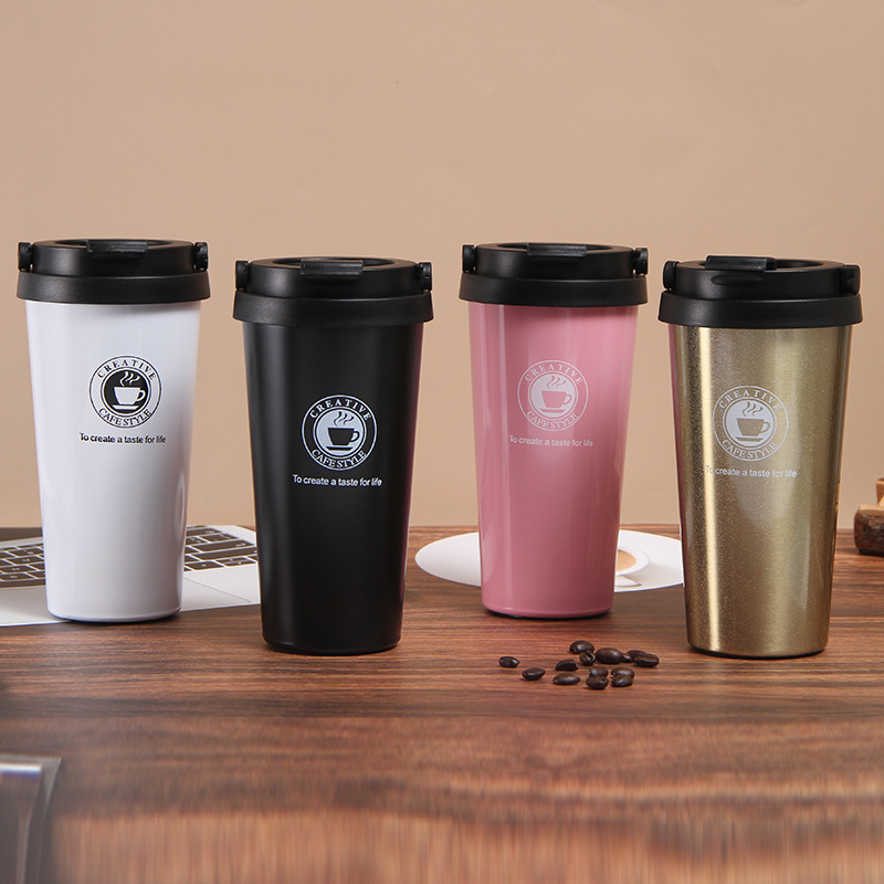 Simple portable coffee mug office portable mug stainless steel handy thermos cup custom
