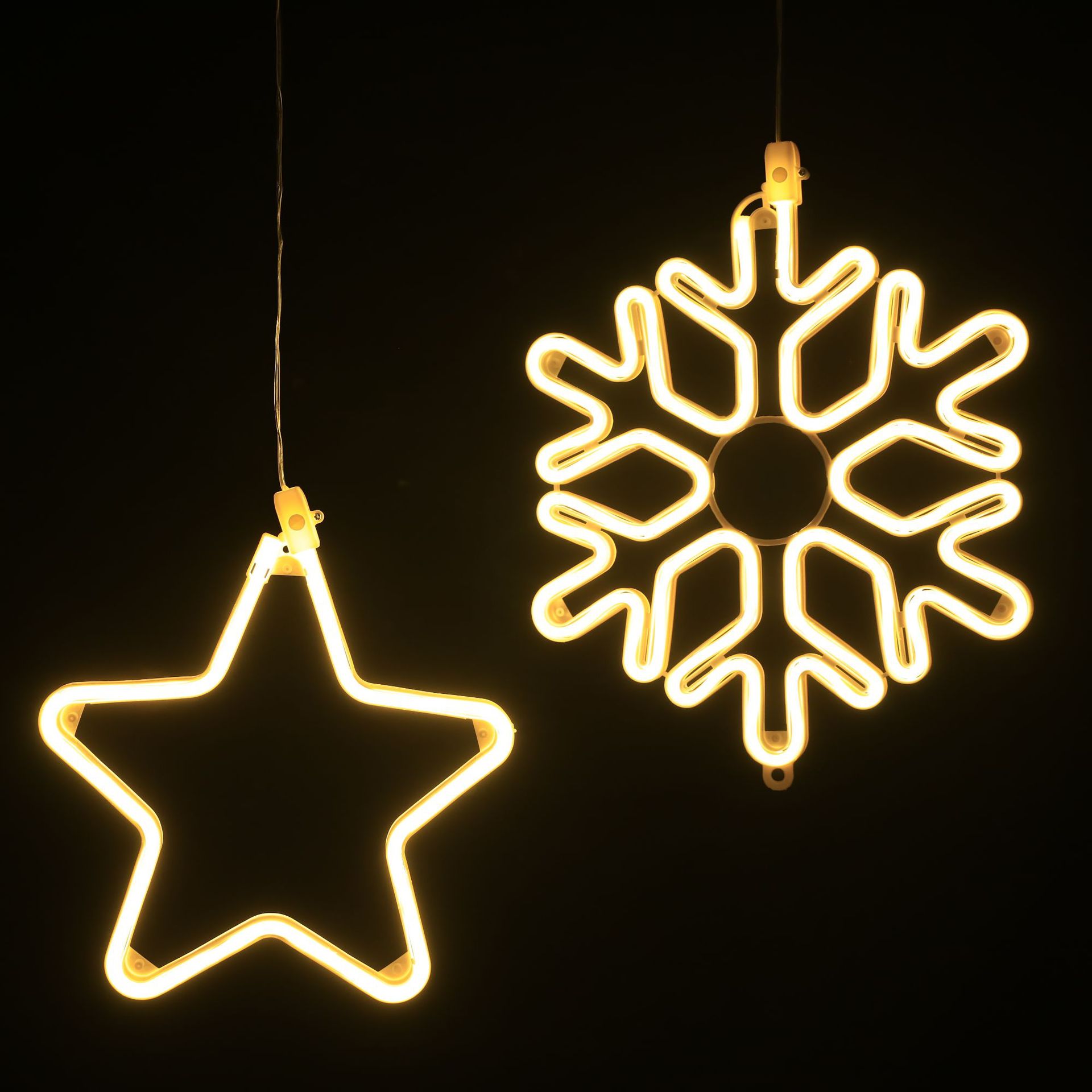 Christmas led outdoor lighting square decoration Hanging tree Snowflake pentagram without meteor shower waterproof neon thumbnail