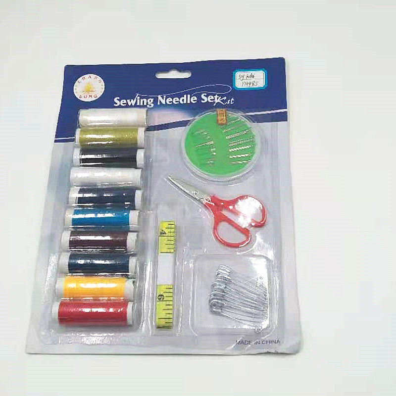 A popular and best-selling sewing kit for home use, including a sewing kit, small scissors, a flexible tape measure, buttons, pins, and a tape measure Specification image