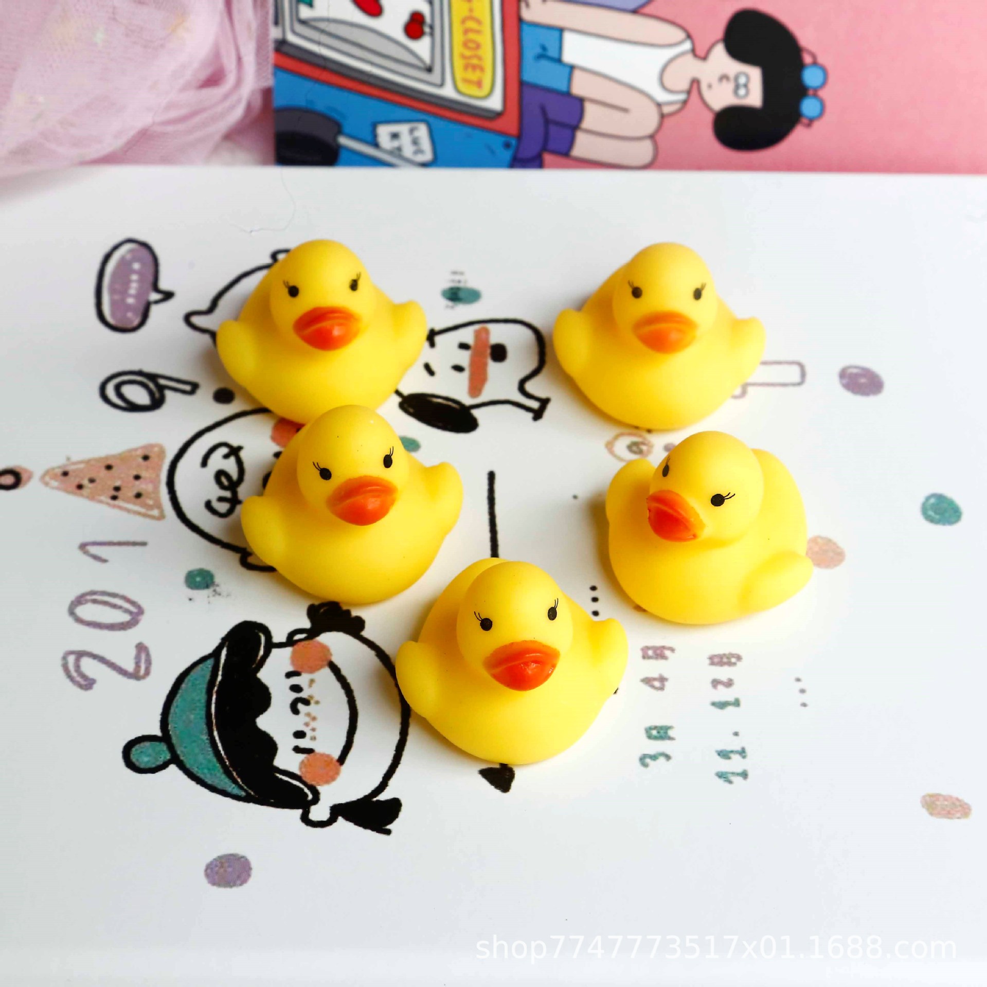 Baby baby bath little yellow duck children swimming pool play pinching call sound glue duck boy and girl toy