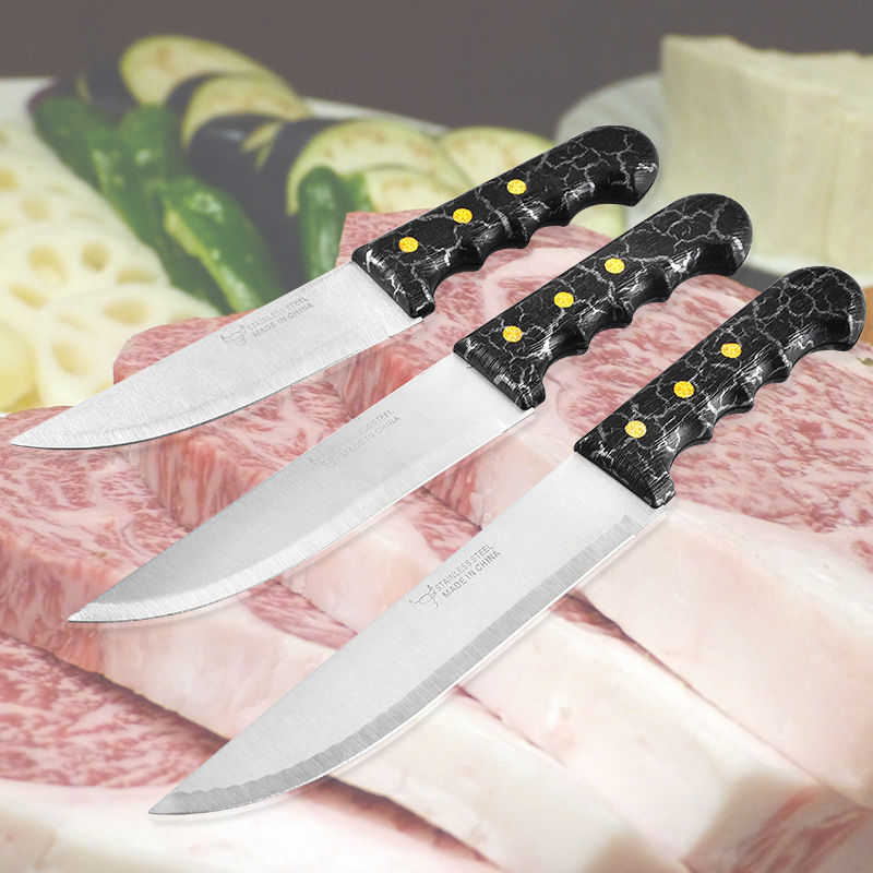 不锈钢刀具 厨房菜刀 厨用刀 工艺裂纹切肉刀  家用厨师刀批发