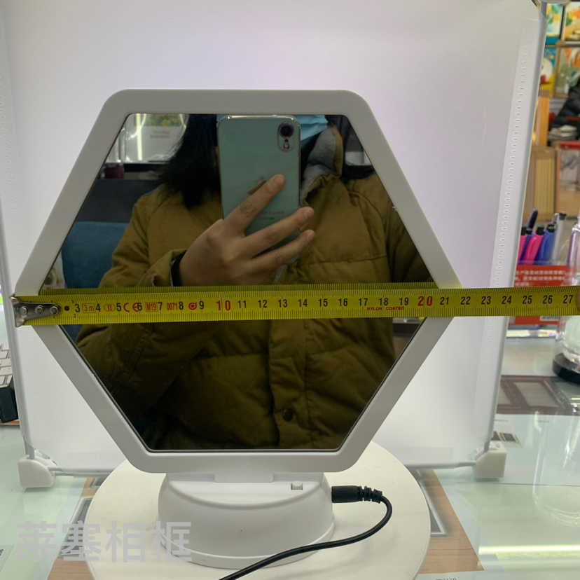 Hexagonal LED light creative decorative items, handicrafts, home decoration, living room, bedroom photos, magic mirror, photo frame Specification image