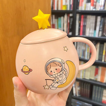 Personality creative planet Space ceramic cup cute cartoon star spoon mugs students breakfast milk mugs