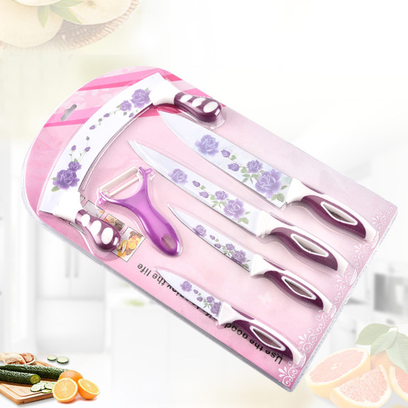 Factory direct printing process kitchen knife six pieces chef's knife peel knife used for cutting meat and fruit knife thumbnail