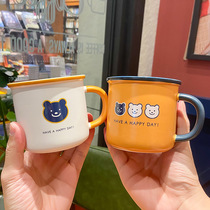 Cute cartoon children bear mugs small personality breakfast milk cups small fresh student ceramic mugs