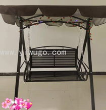 Outdoor ironwork swing chair with canopy patio hanging chair balcony chair household rocking chair garden American rocking chair swing