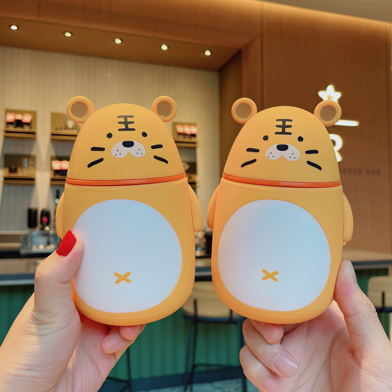 Creative cartoon Year of the Tiger glass lovely students cup girls high appearance level unusual way cup gift cup