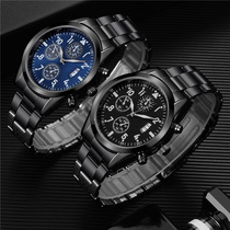 Aliexpress calendar luminous multi-function quartz watch business casual fashion men quartz watch