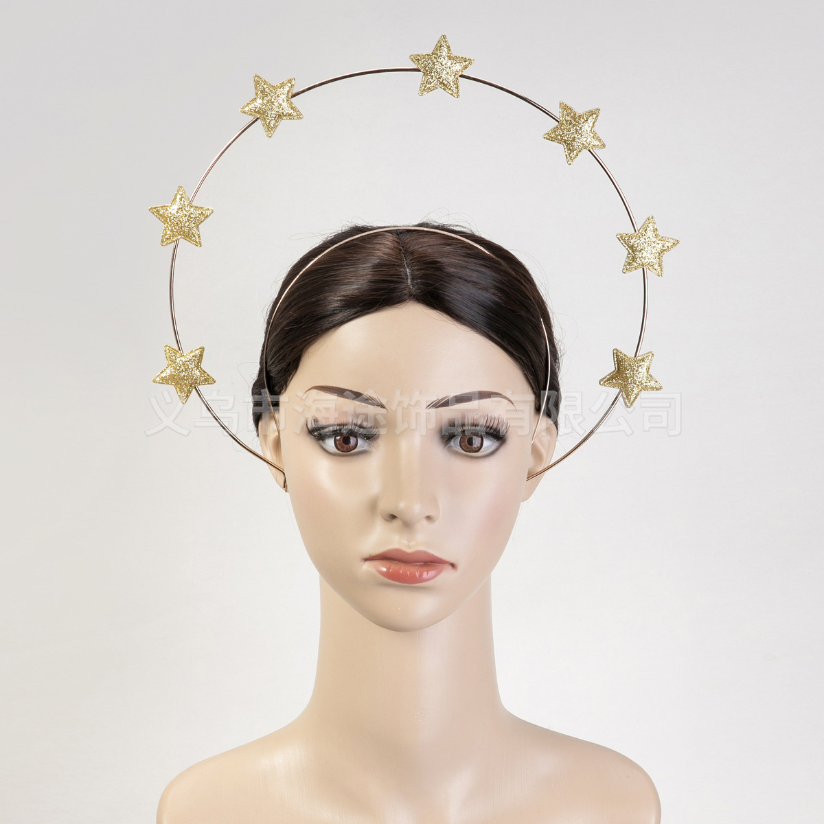 Amazon's best-selling women's Virgin Mary halo double-layer star hair band fashion show, fashionable and exaggerated hair accessory manufacturer wholesale