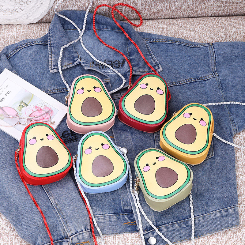 Avocado Kids Bag Girl Cute cartoon Fashion baby coin purse Girl crossbody bag Little girl crossbody bag