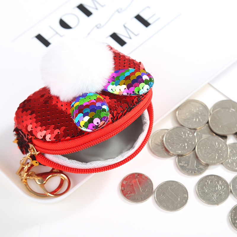 Versión coreana lindo lentejuelas peludo bola cero billetera dibujos animados Señora Pequeña billetera fiesta moneda llave almacenamiento bolsa lote Application Scenario