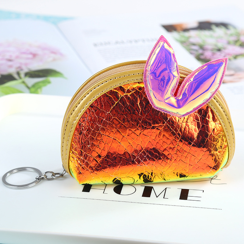 Katong Female Laser rabbit Ear coin purse, pvc cute mini bag, makeup storage bag, keychain bag manufacturer details Picture