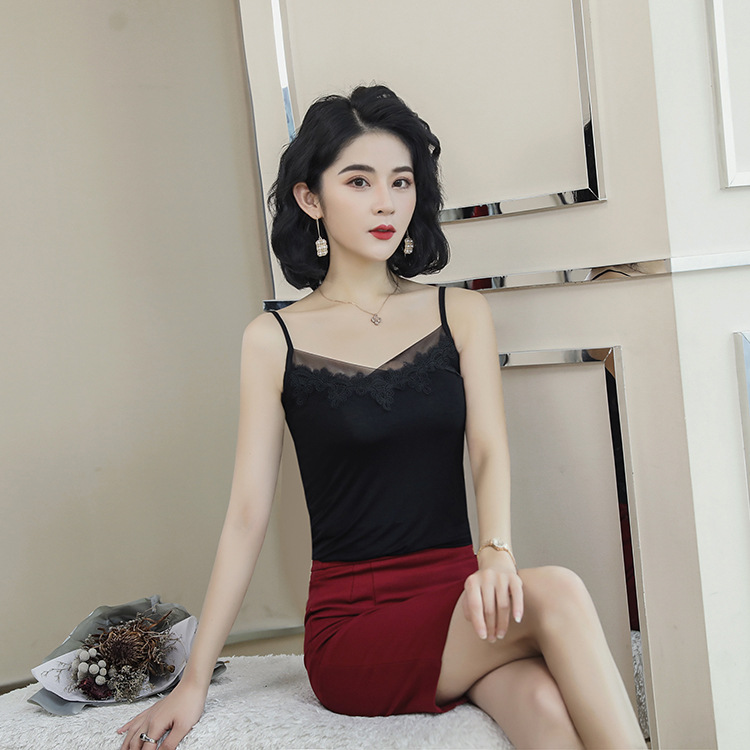 春夏季新款吊带背心女 无痕背心打底衫无袖背心内搭上衣