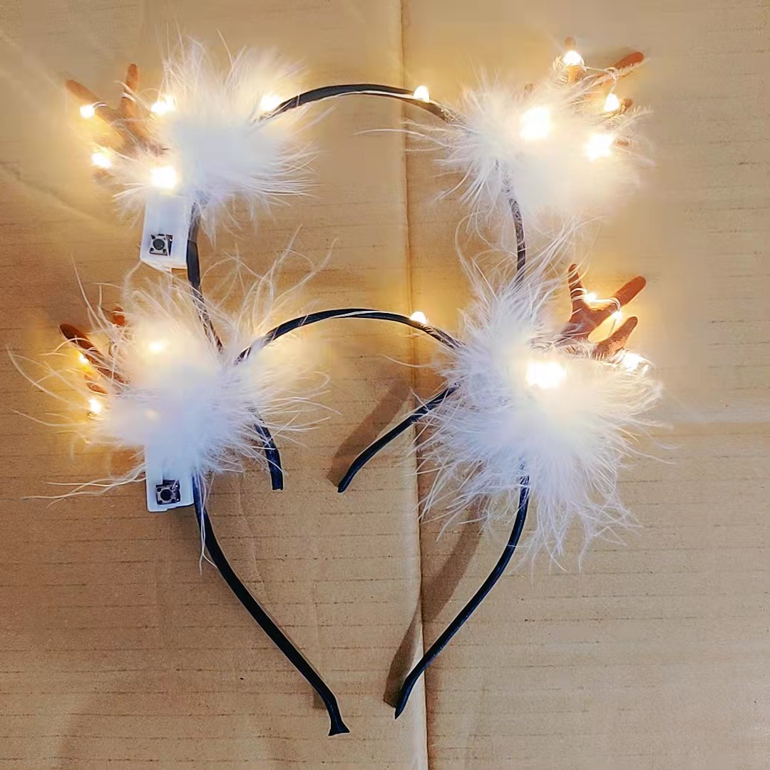 Christmas glow antler headband fairy moose hairpin Fairy headband Movable ornament children's headwear toy