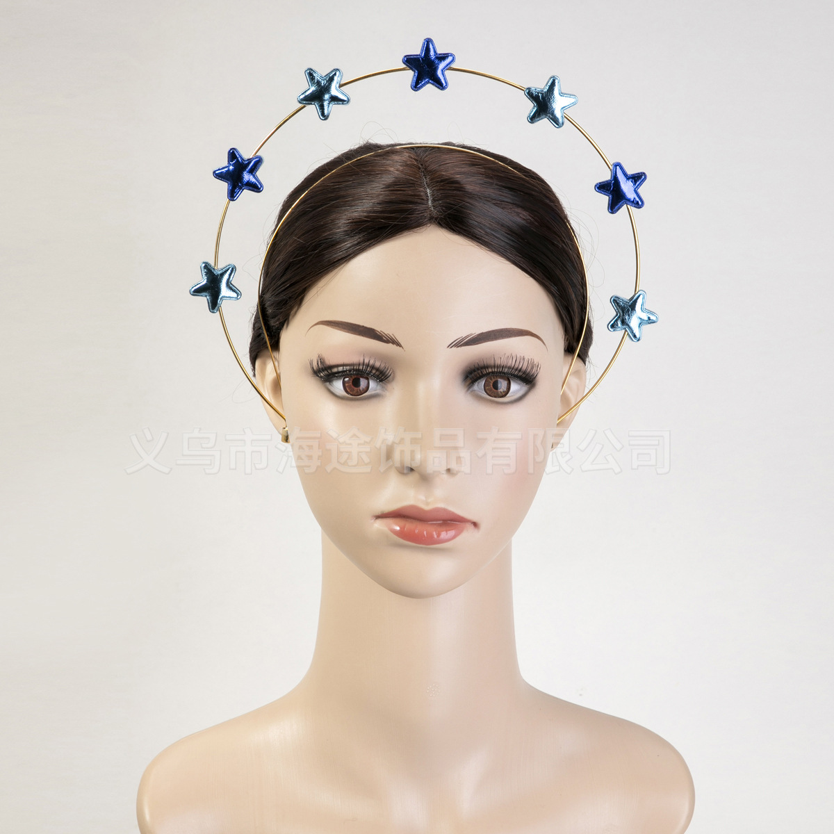 ins hairband for women, blue gradient Lolita style headwear, Virgin Mary halo multi-layer headband, wholesale from the manufacturer