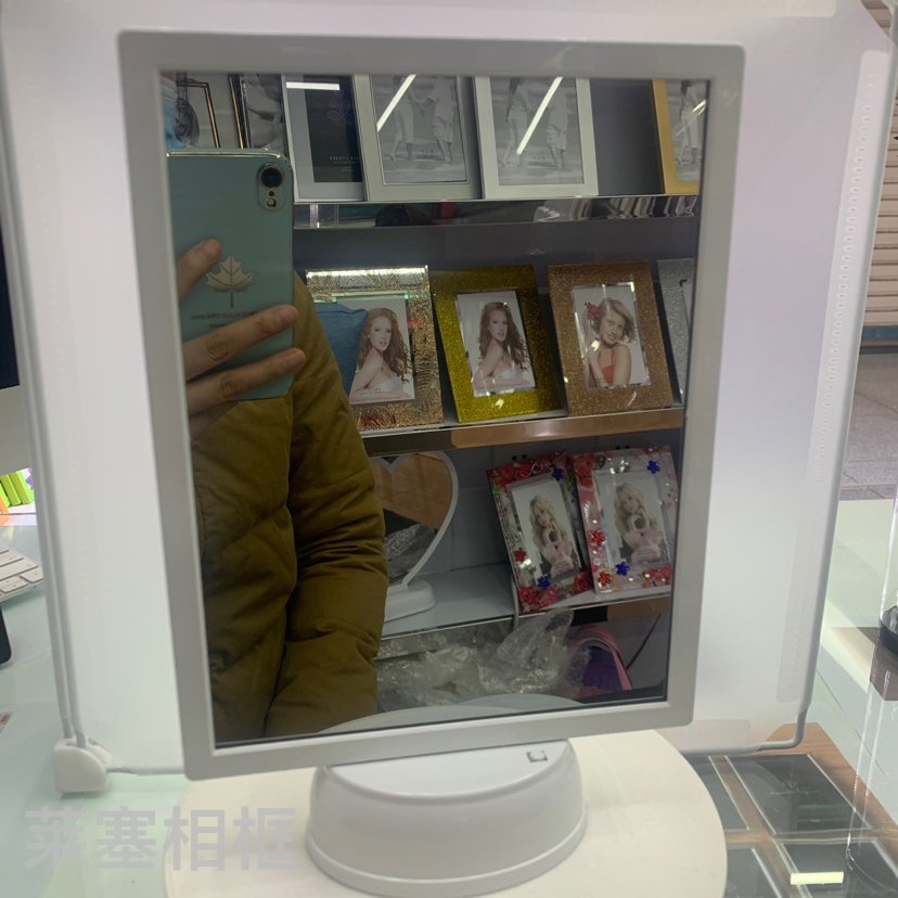 Rectangular LED light creative decorative handicrafts for home living room and bedroom photo magic mirror frame details Picture