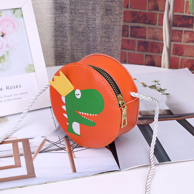 New creative dinosaur crossbody bag, fashionable and individual pu coin purse, cute card Tong kindergarten girl single-shoulder bag details Picture