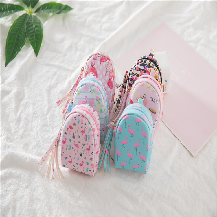 2021 Hot cartoon cute Flamingos coin purse mini small backpack Ladies coin purse children's small purse