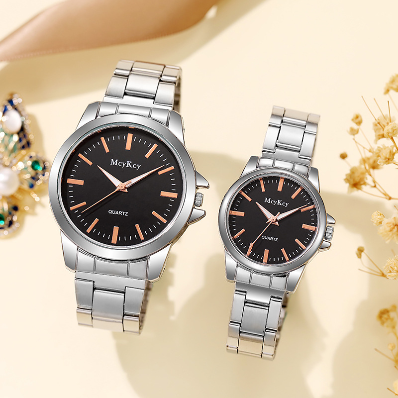 New three-eye non-mechanical lovers watch men's watch women's simple steel band watch men's and women's watch wholesale