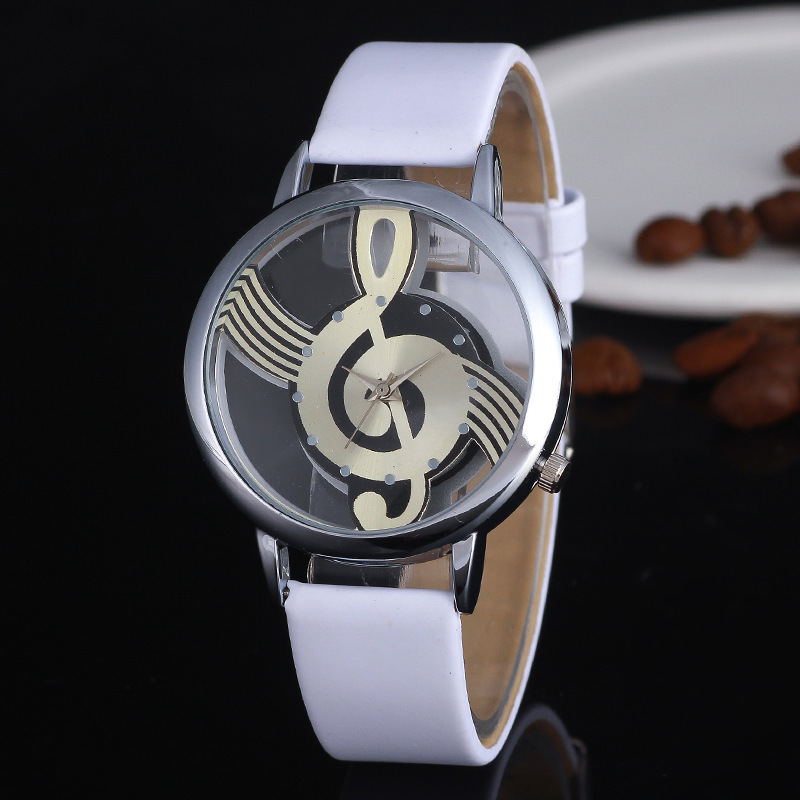 Korean personality hollow-out music watch fashion casual men and women with notes watch children students notes table
