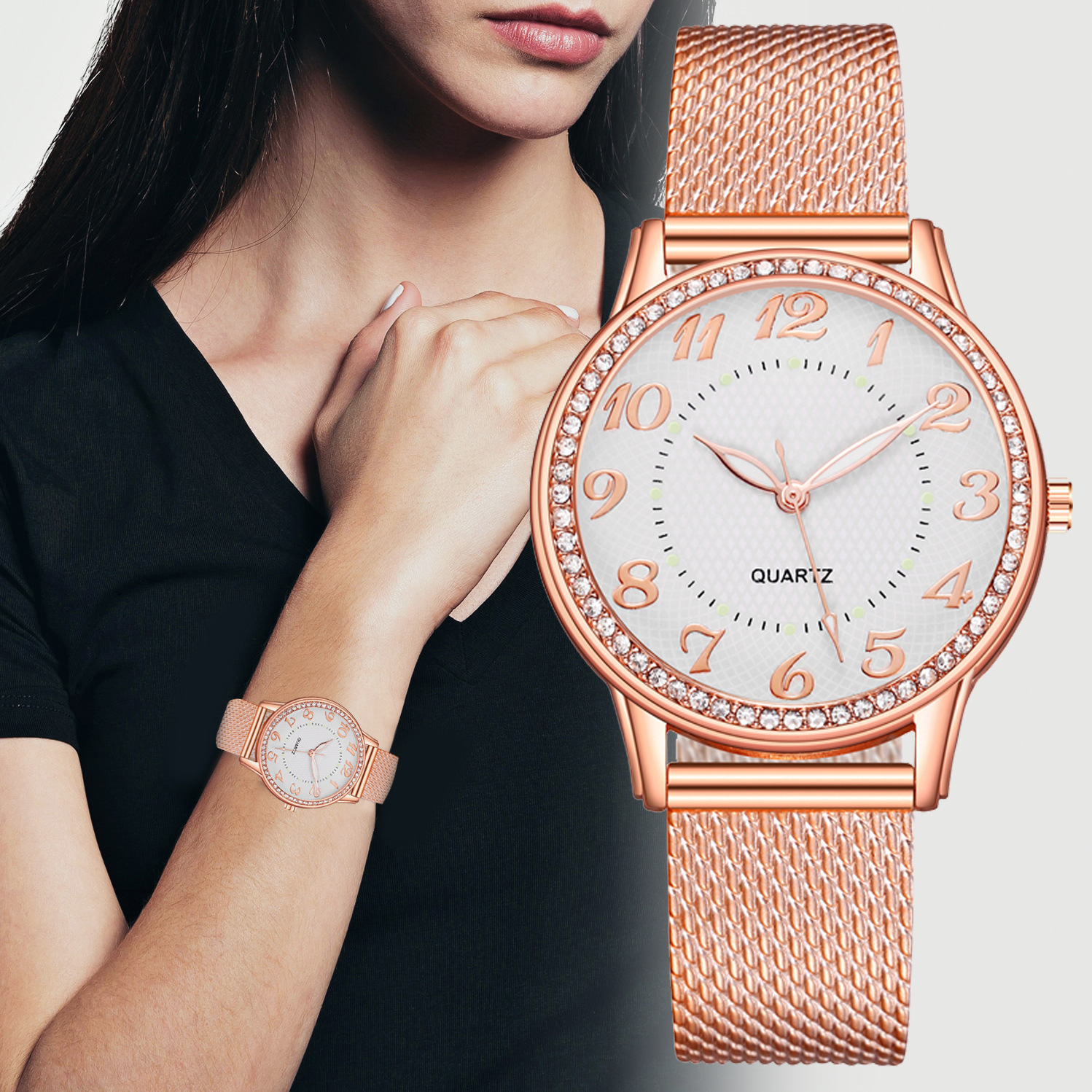 Cross border explosion-set diamond glow-in-dark watch Women watch Women watch quartz watch manufacturer Women Watches