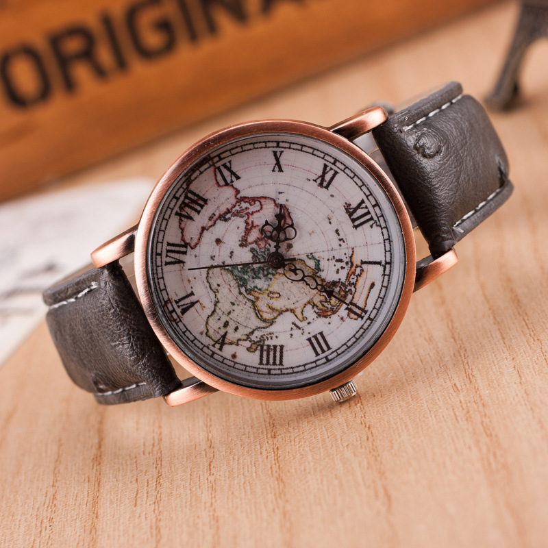 202 New AliExpress foreign trade hot sale ladies map Roma digital watch