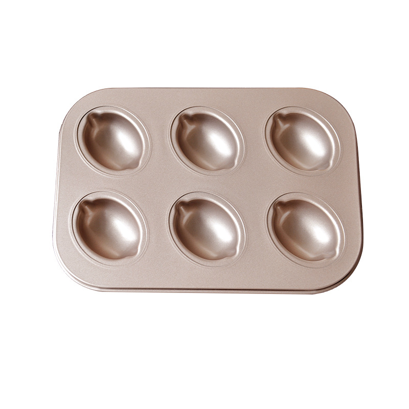 Non-stick 6 pan cake pan (lemon) oven baking pan 6 pan DIY pastry bread mold carbon steel