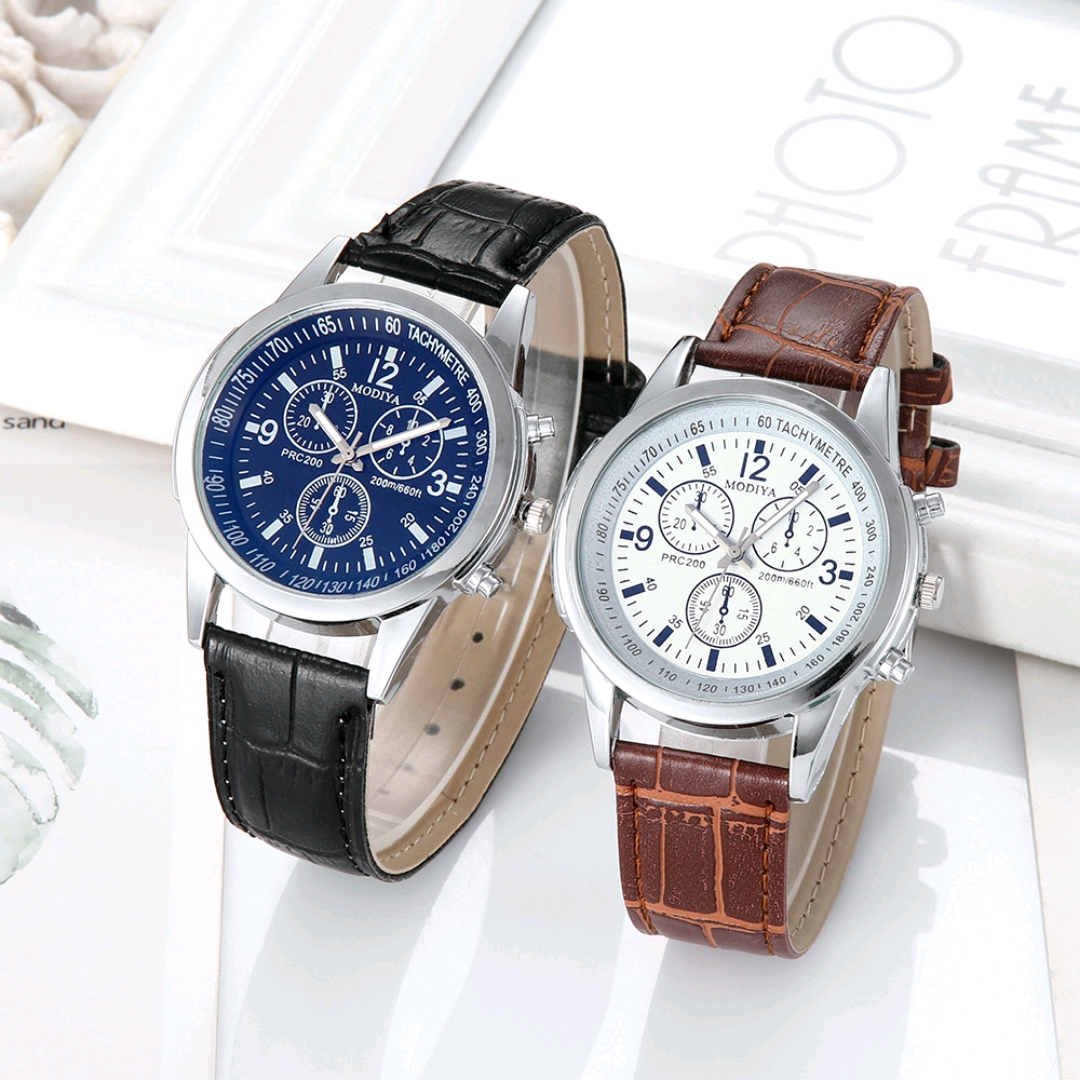Hot fashion Watch Men's Gift Watch Quartz Watch Wholesale fashion Blue glass belt men's watch