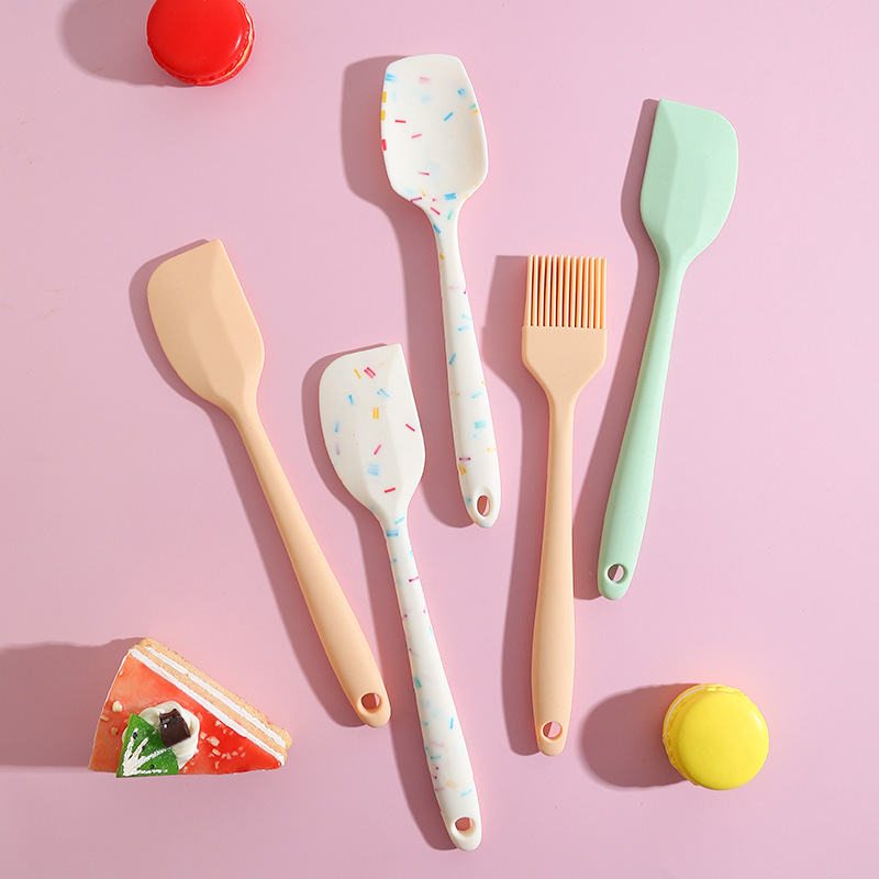 Food grade silicone spatula butter brush butter spatula barbecue silicone brush integrated small baking tools