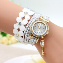 Velvet clover loop fashion Japan and Korea watch Lady key pendant Lady watch quartz watch wholesale