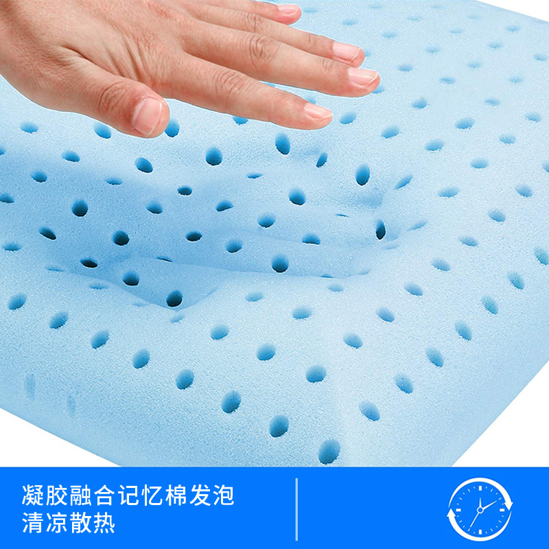 Cross-border slow rebound space memory foam bread pillow, adult sleep gel pillow, ergonomic perforated breathable pillow core Specification drawing