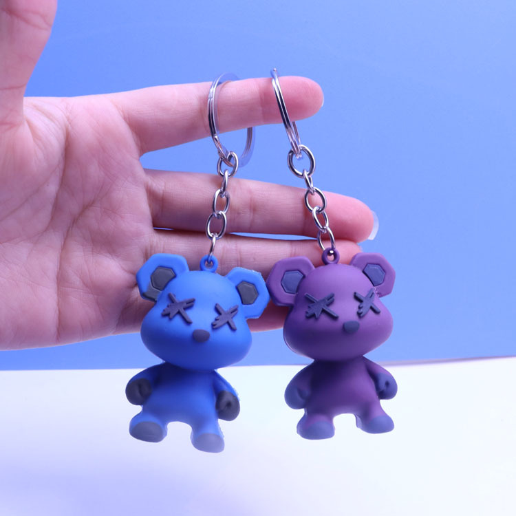Starry sky bear dragon keychain, cute mobile phone pendant, trendy and personalized schoolbag hanging accessory, business small gift wholesale details Picture