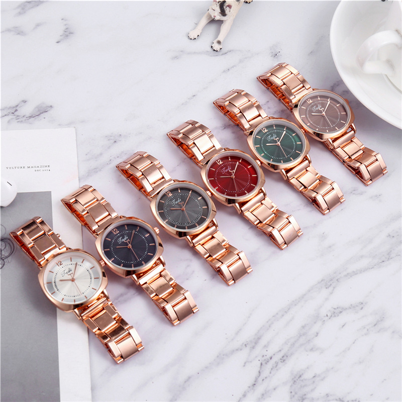 Cross-border alloy watch quartz watch wholesale simple women's watch water corrugated concentric steel band watch women