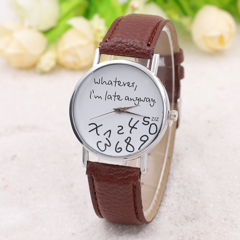 Whatever I'm Late Anyway Watch GENEVA English alphabet wholesale