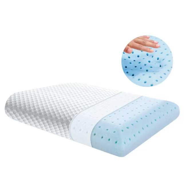 Cross-border slow rebound space memory foam bread pillow, adult sleep gel pillow, ergonomic perforated breathable pillow core full figure