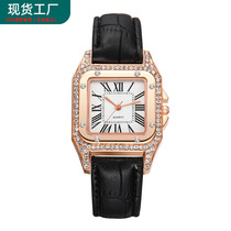 Net red fashion diamond women's belt watch women's quartz watch manufacturers wholesale women's watch card to small square table