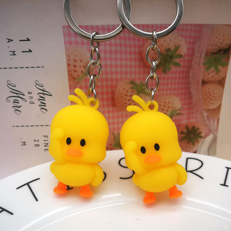 Pato tik yin pequeño pato amarillo llavero llavero de dibujos animados colgante de cadena bolsas accesorios pequeños regalos puestos de tierra puestos de mercado nocturno details Picture